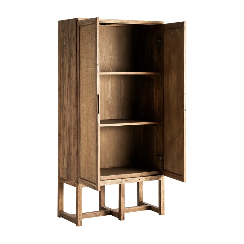 Armario de madera de olmo marrón 85×41×171 cm – contemporáneo – BYREMO
