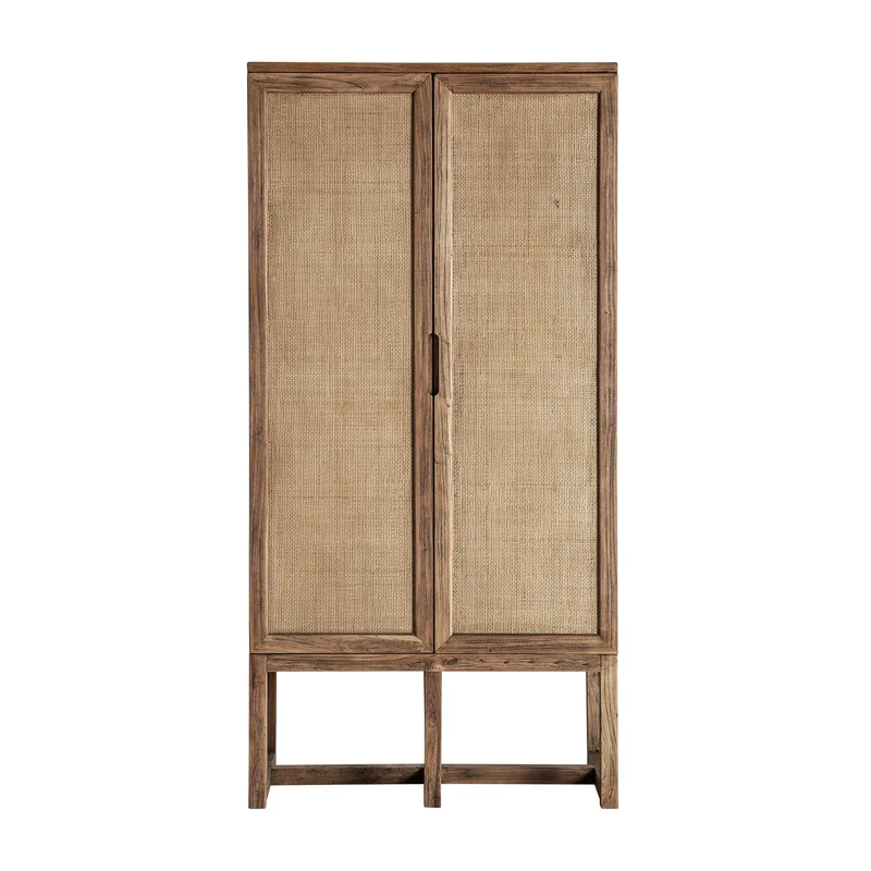 Armario de madera de olmo marrón 85×41×171 cm – contemporáneo – BYREMO