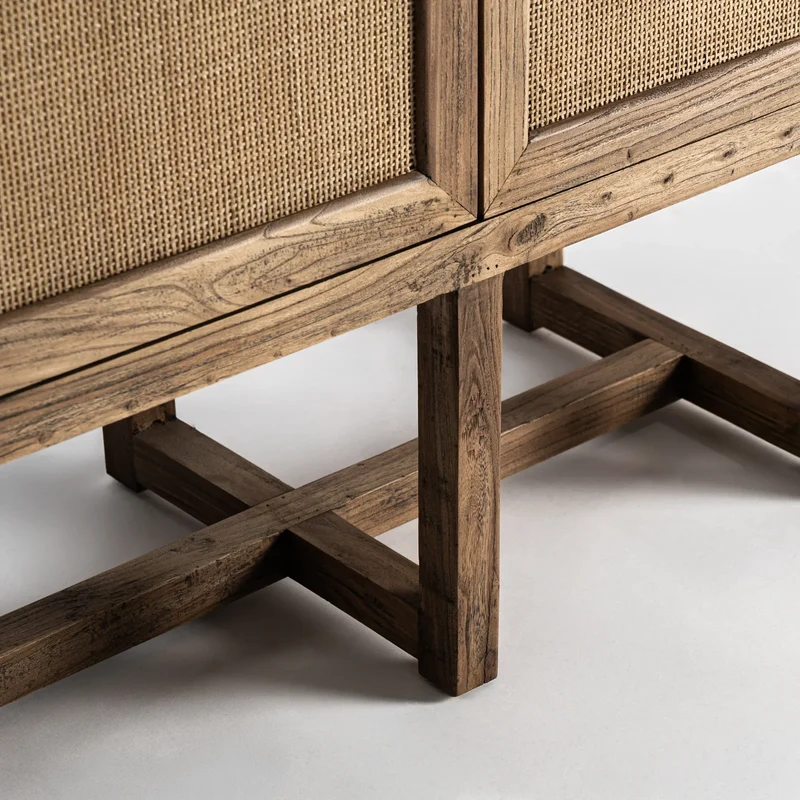 Armario de madera de olmo marrón 85×41×171 cm – contemporáneo – BYREMO