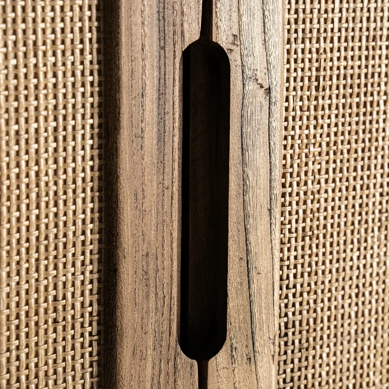 Armario de madera de olmo marrón 85×41×171 cm – contemporáneo – BYREMO
