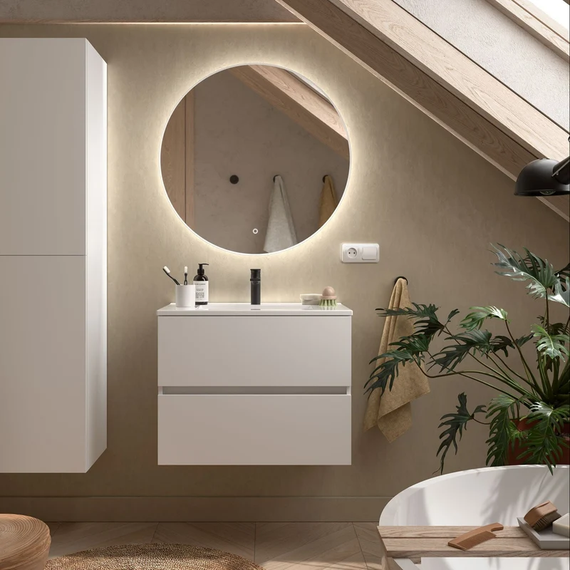 Mueble de baño FUSSION LINE 700 Fondo 40. 2 Cajones 697 x 540 x 385 mm