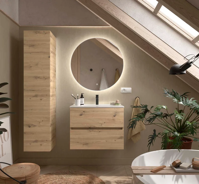 Mueble de baño FUSSION LINE 700 Fondo 40. 2 Cajones 697 x 540 x 385 mm