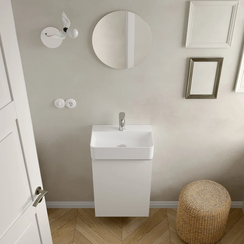 Mueble de baño para Espacio Reducido AIDA | 1 Puerta con Freno | 44 x 26.3 x 62 cm
