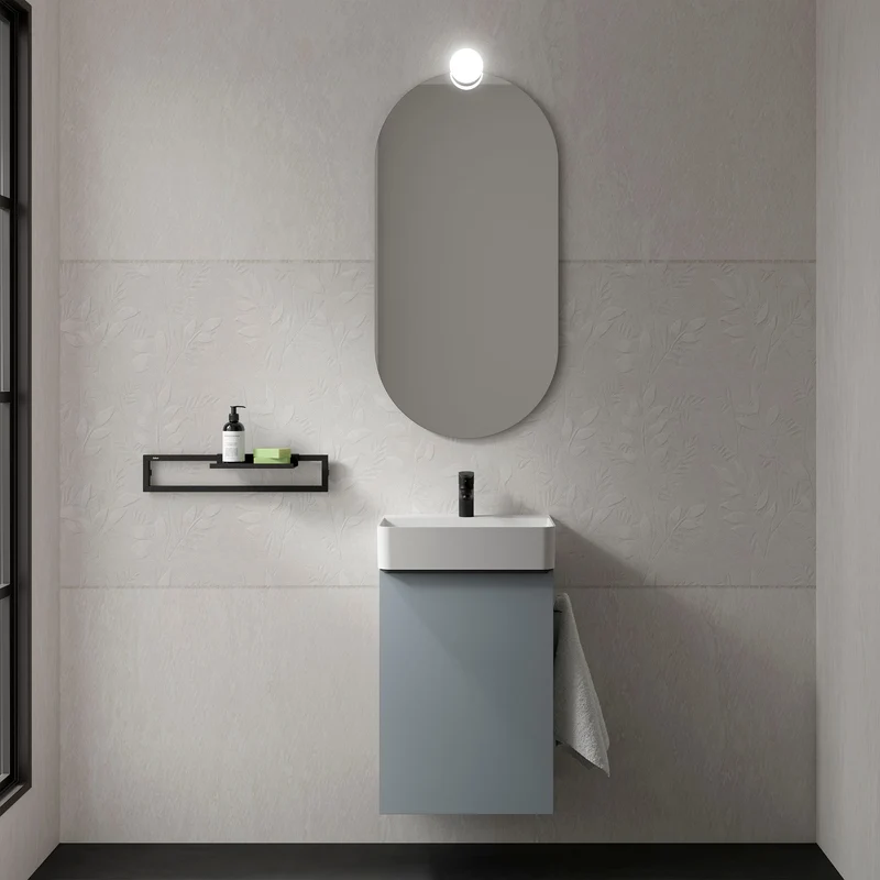 Mueble de baño para Espacio Reducido AIDA | 1 Puerta con Freno | 44 x 26.3 x 62 cm