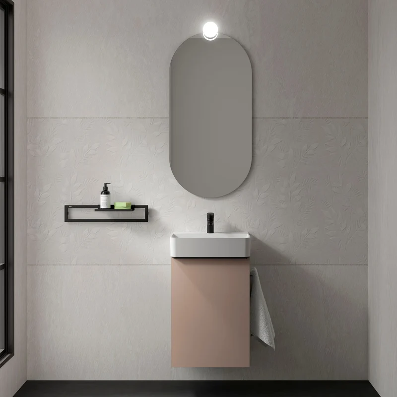 Mueble de baño para Espacio Reducido AIDA | 1 Puerta con Freno | 44 x 26.3 x 62 cm