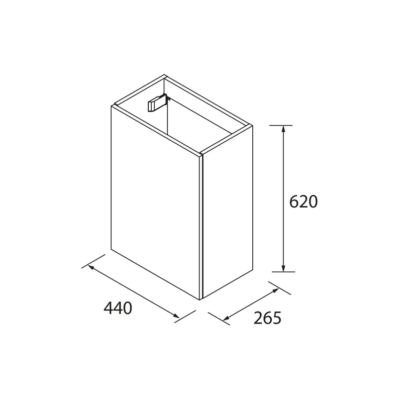 Mueble de baño para Espacio Reducido AIDA | 1 Puerta con Freno | 44 x 26.3 x 62 cm