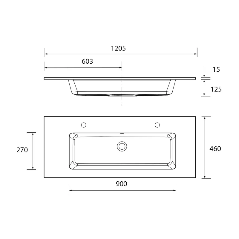 Lavabo Doble VILNA Mineral Solid de Salgar. De 120 a 160 cm