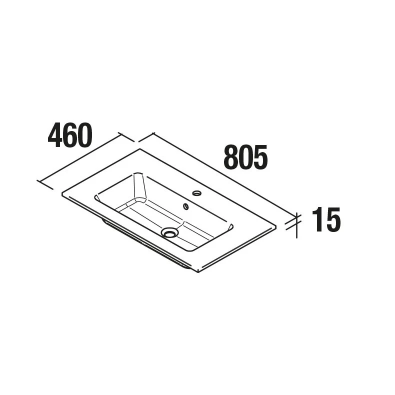 Lavabo VILNA MineralSolid de Salgar. Blanco Mate de 61 a 121 cm