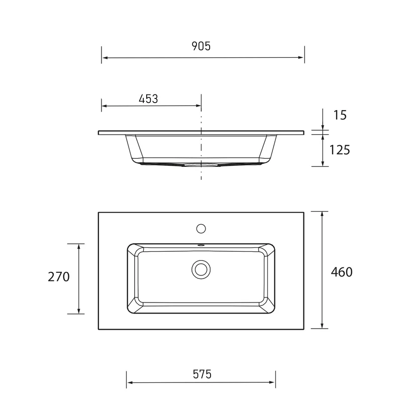 Lavabo VILNA MineralSolid de Salgar. Blanco Mate de 61 a 121 cm