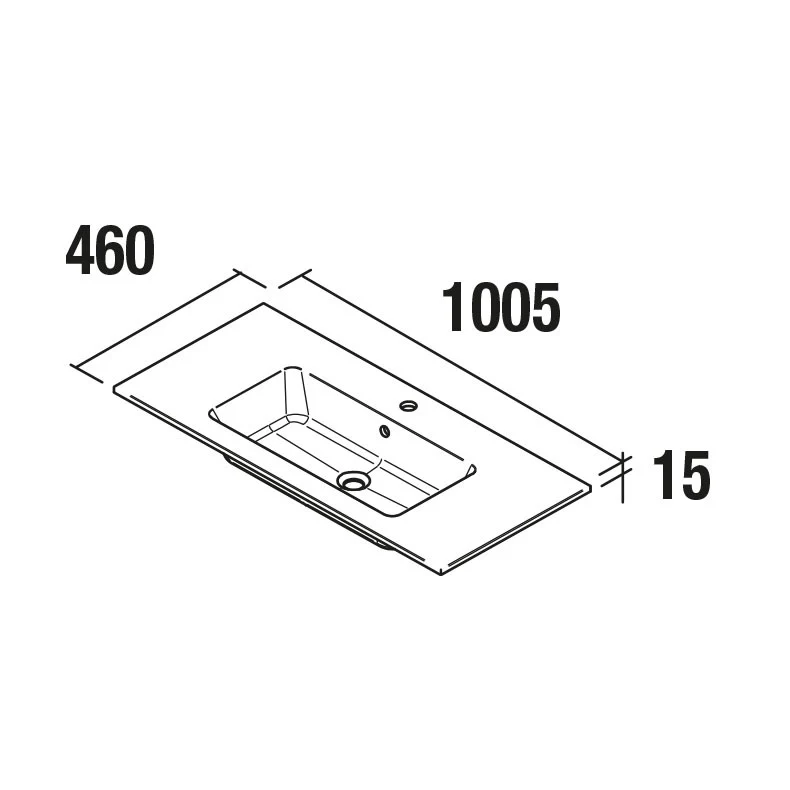 Lavabo VILNA MineralSolid de Salgar. Blanco Mate de 61 a 121 cm