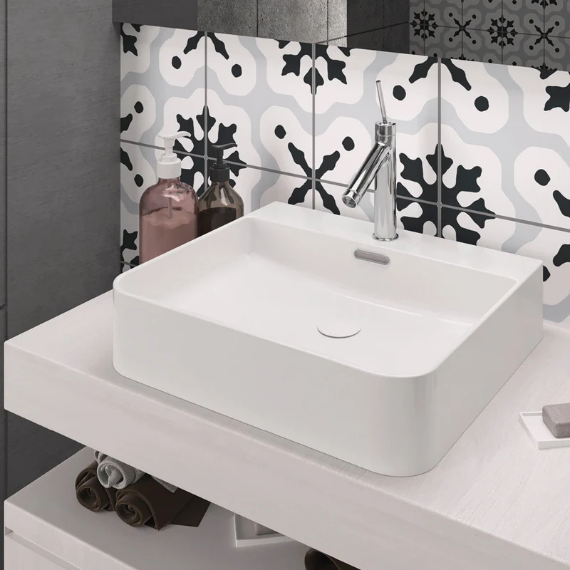 Lavabo Rectangular de Porcelana SIL de Art&Bath. 50x42x13 cm