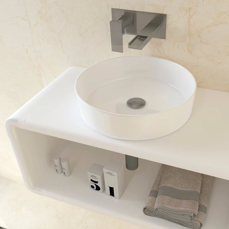 Lavabo Redondo Sobre Encimera de Porcelana OSIRIS de Art&Bath Ø 35.5 cm