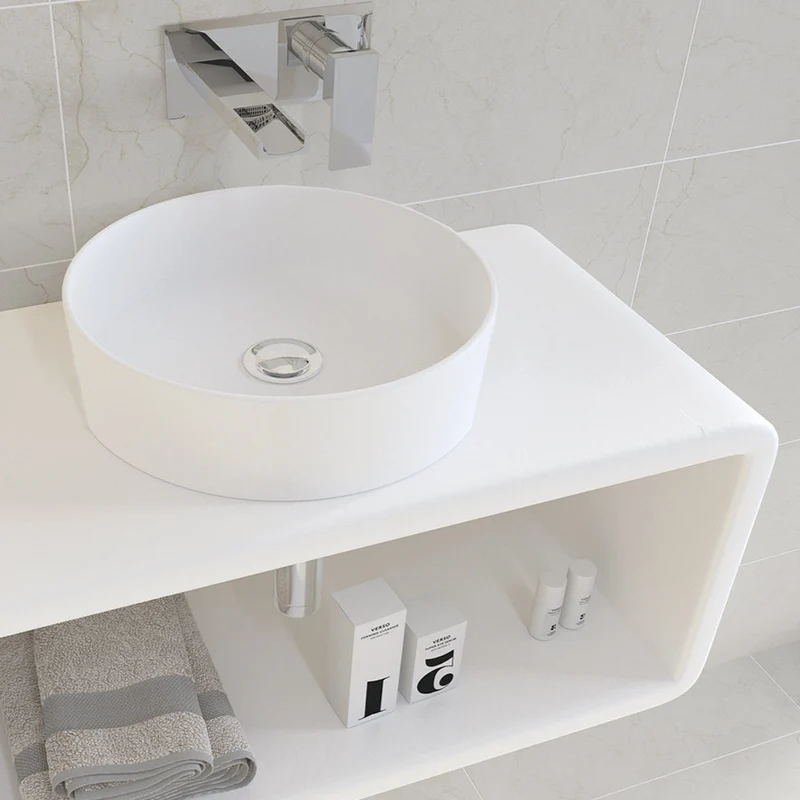 Lavabo Redondo Sobre Encimera de Porcelana OSIRIS de Art&Bath Ø 35.5 cm