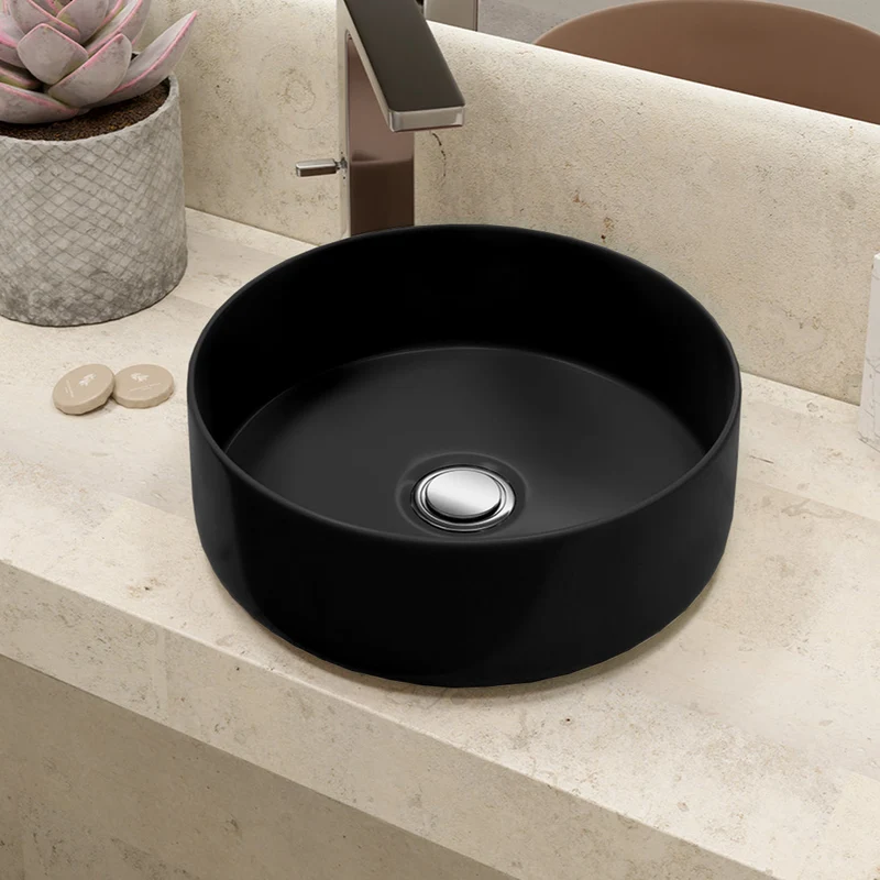Lavabo Redondo Sobre Encimera de Porcelana OSIRIS de Art&Bath Ø 35.5 cm