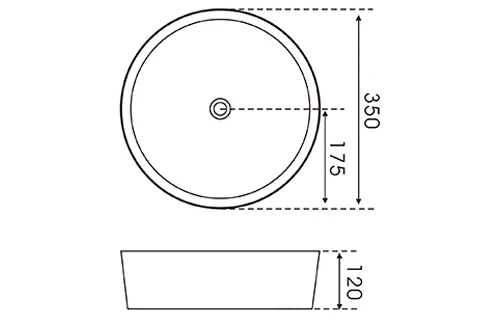 Lavabo Redondo Sobre Encimera de Porcelana OSIRIS de Art&Bath Ø 35.5 cm