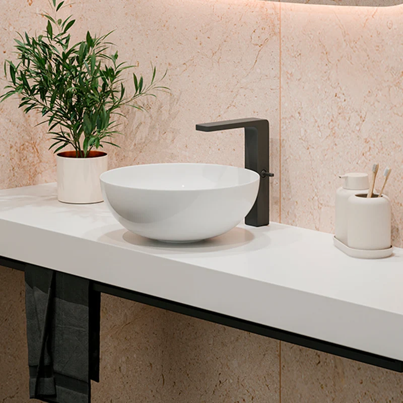 Lavabo Sobre Encimera de Porcelana Cerámica Extrafina BOL de Art&Bath Ø 40 40x15.