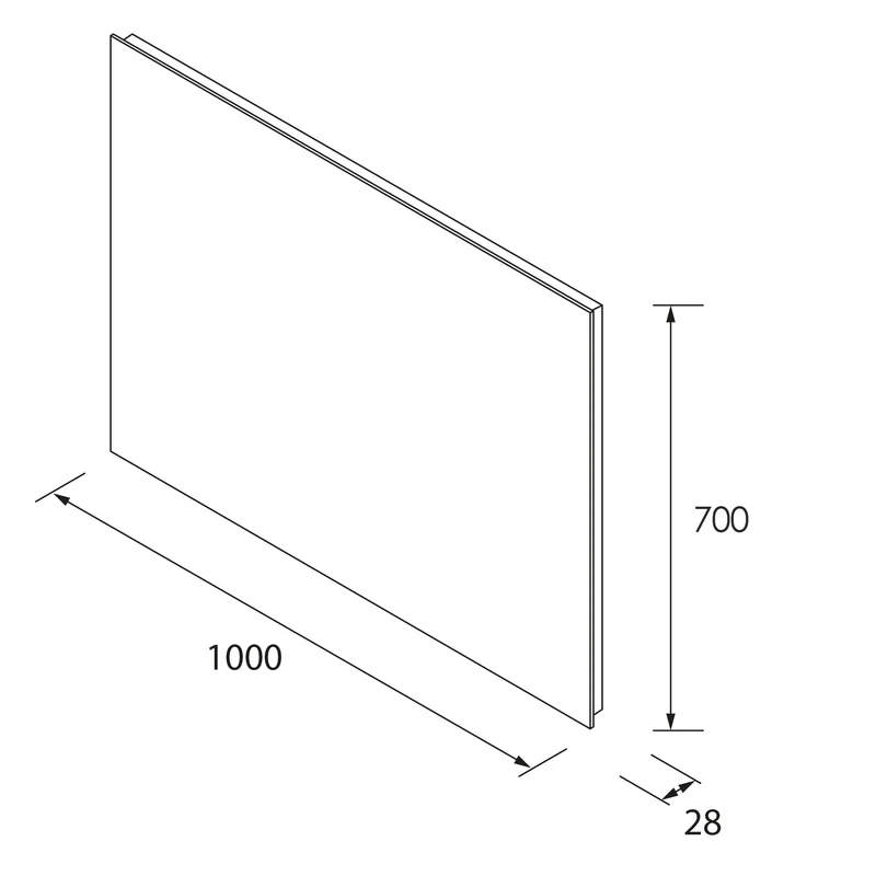 Espejo Rectangular BLOCK de Salgar. Horizontal | Vertical con Luz Led