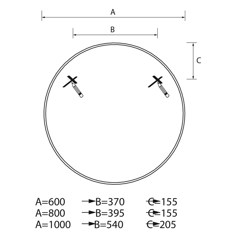 Espejo Circular OASIS de Salgar. Desde 40cm hasta 100 cm