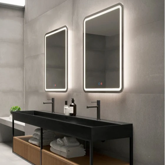 Espejo de baño Led Cuadrado con canto Redondeado GRECIA de Ledimex
