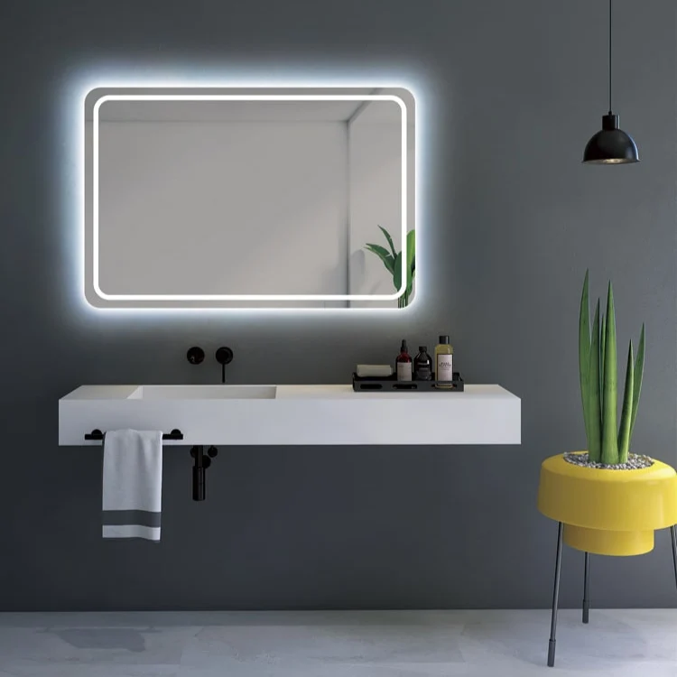 Espejo de baño Led Cuadrado con canto Redondeado GRECIA de Ledimex