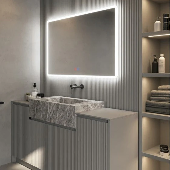 Espejo de baño Led Cuadrado con canto Redondeado PRAGA de Ledimex
