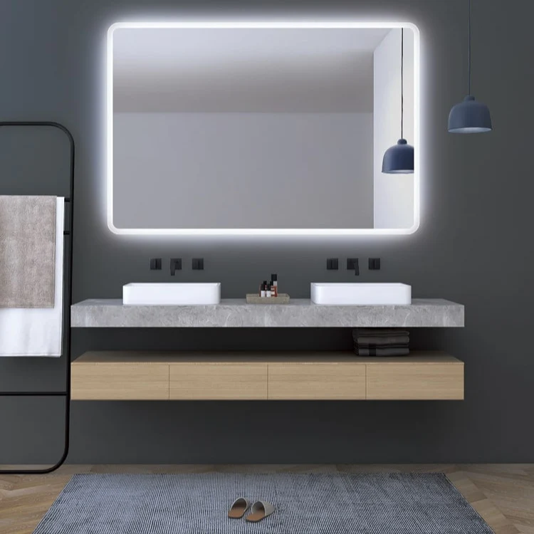 Espejo de baño Led Cuadrado con canto Redondeado PRAGA de Ledimex