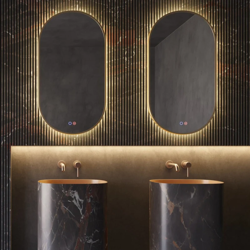 Espejo de baño Led Eliptico TOKYO de Ledimex. 50 x 90 cm