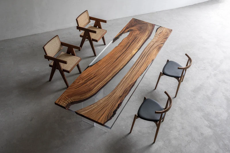 Luxury River Clear Epoxy Resin Table