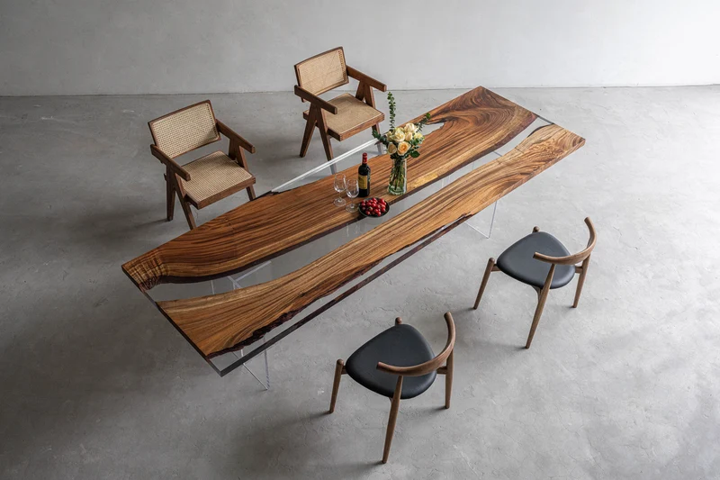 Luxury River Clear Epoxy Resin Table