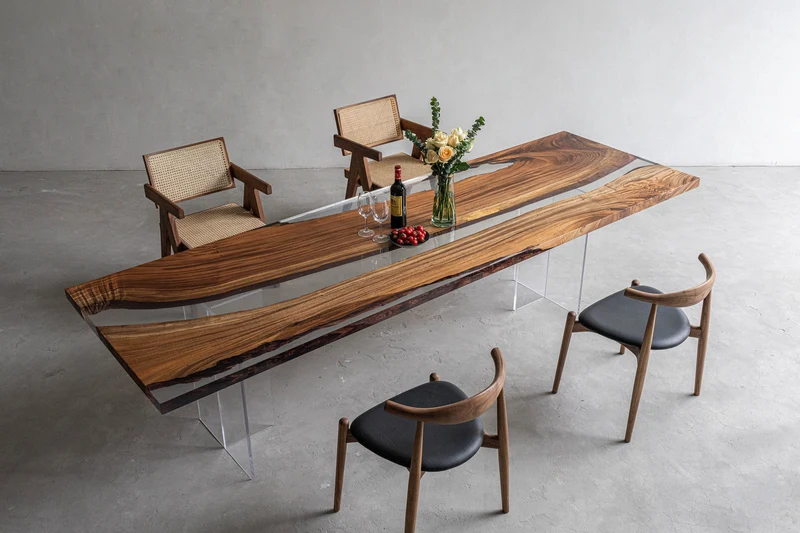 Luxury River Clear Epoxy Resin Table