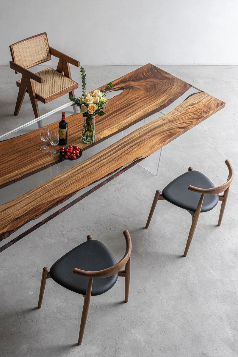 Luxury River Clear Epoxy Resin Table