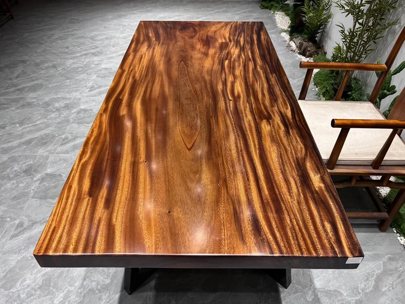 Ember Glow Brown Walnut Wood Table