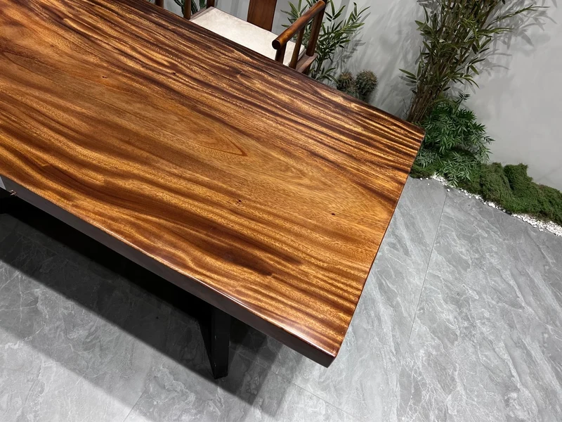 Ember Glow Brown Walnut Wood Table