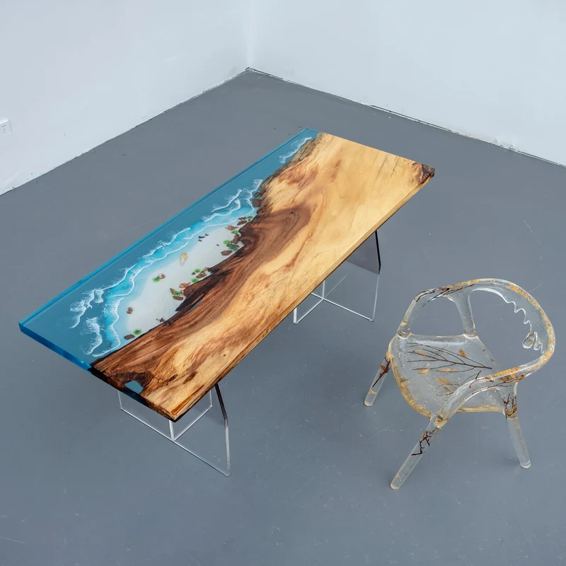Astra Premium Africa Walnut Wood Epoxy Resin Table