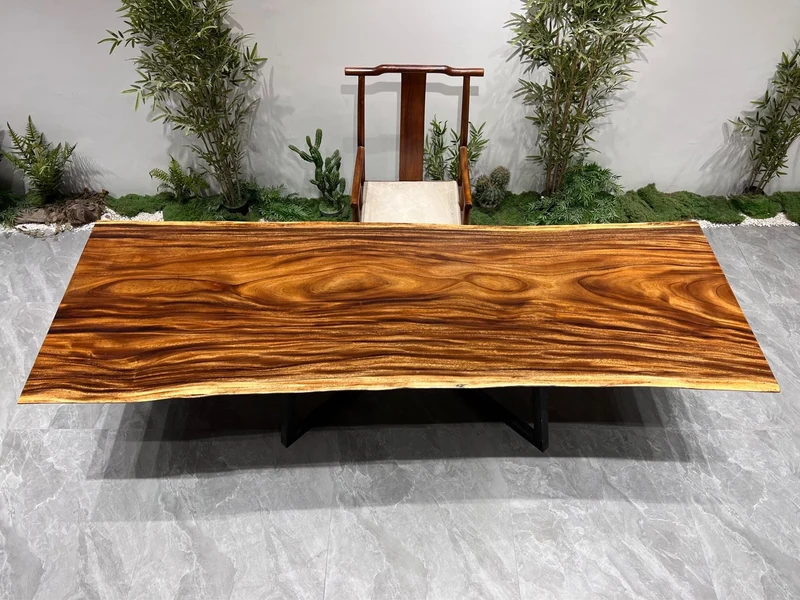 Warm Brown Live Edge Family Dining Table