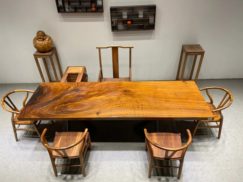 Monkey Pod Straight Cut Shape Kitchen Table
