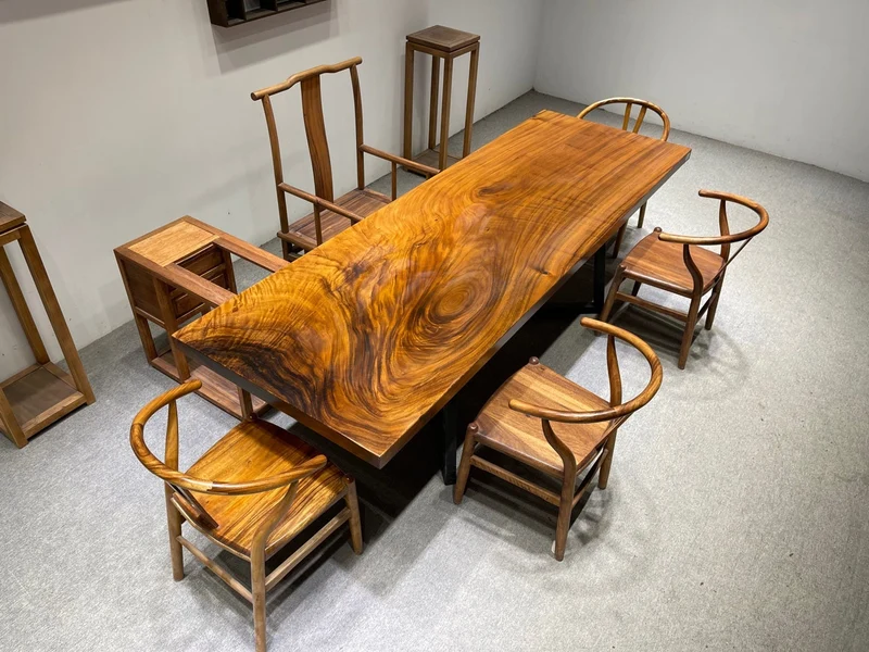 Monkey Pod Straight Cut Shape Kitchen Table
