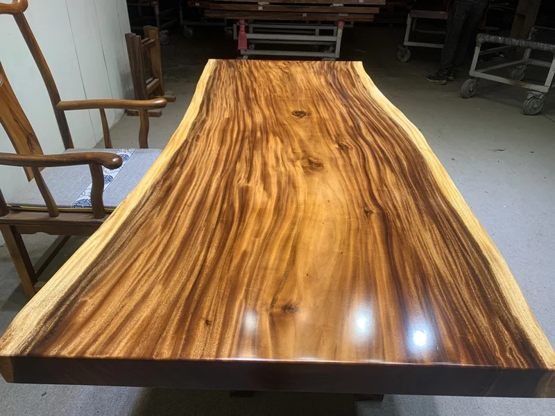 Glimmer Solid South American Walnut Wood Slab Table