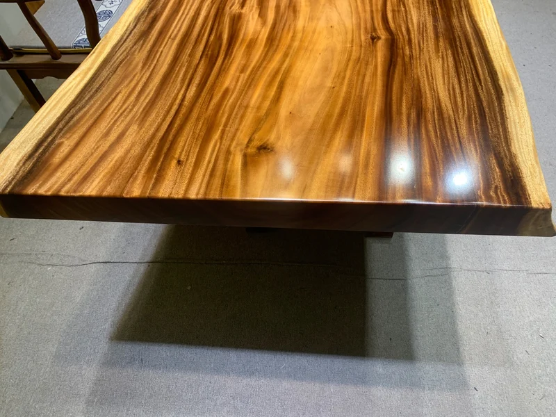 Glimmer Solid South American Walnut Wood Slab Table