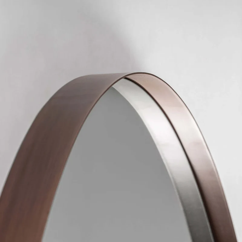Espejo de pared grande en hierro bronce 120×5×180 cm – moderno – VULC