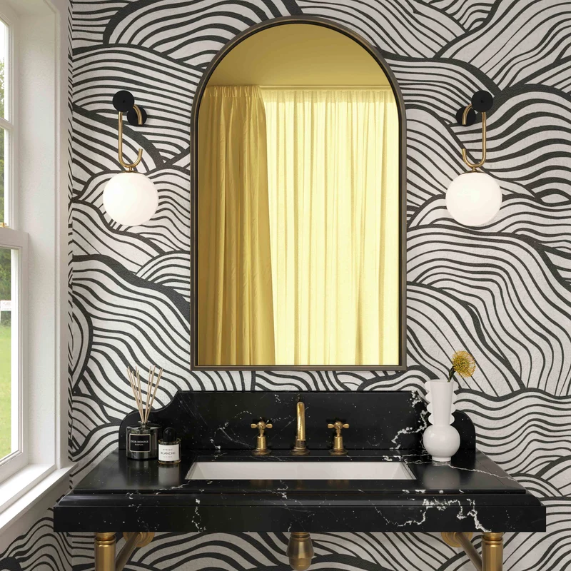 Espejo de pared entintado dorado Harvey
