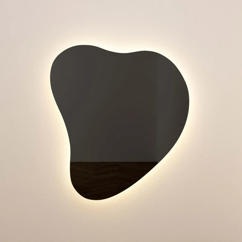 Espejo de pared LED entintado en forma de lágrima Mónica