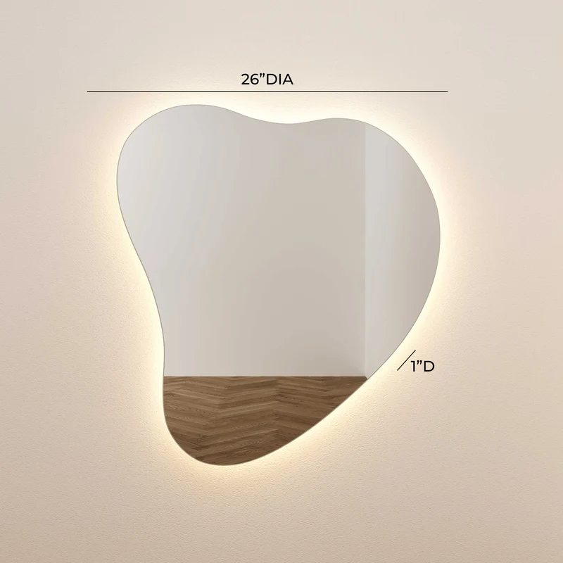 Espejo de pared LED en forma de lágrima Mónica