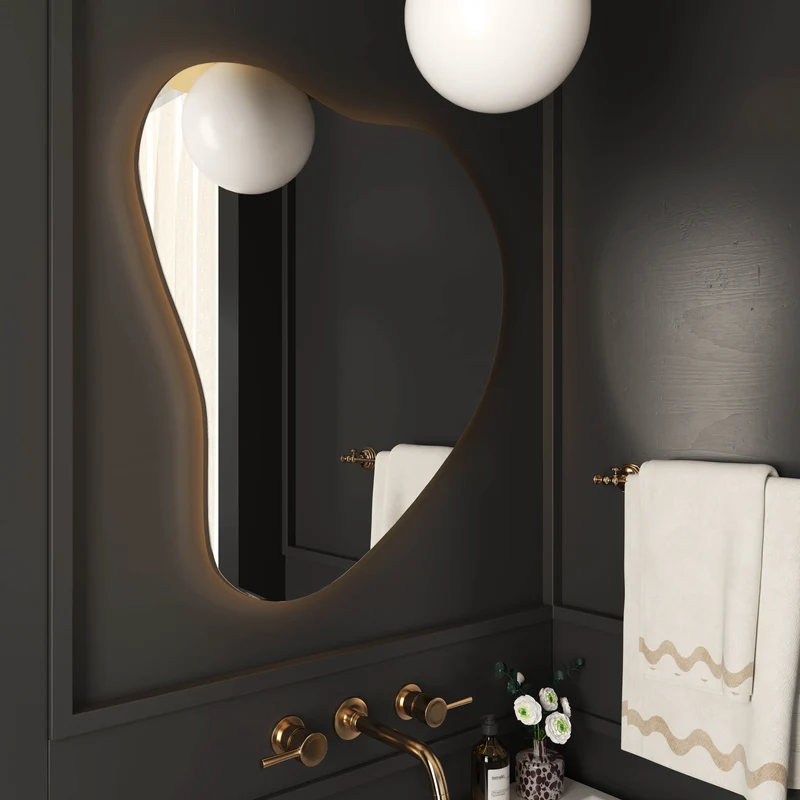 Espejo de pared LED en forma de lágrima Mónica