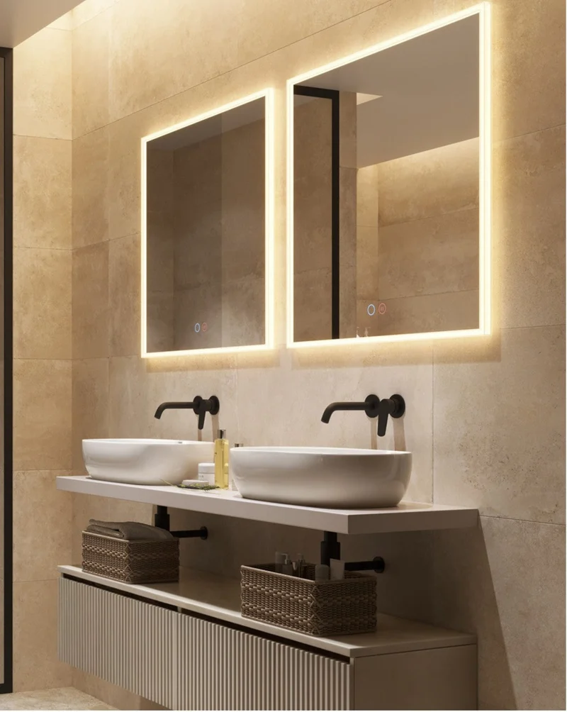 Espejo de baño Led Cuadrado BOSTON de Ledimex.