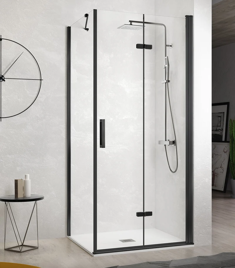 Mampara Angular Plegable Nardi NA307, Frente de Ducha Plegable + Lateral. Ideal Baños Pequeños.