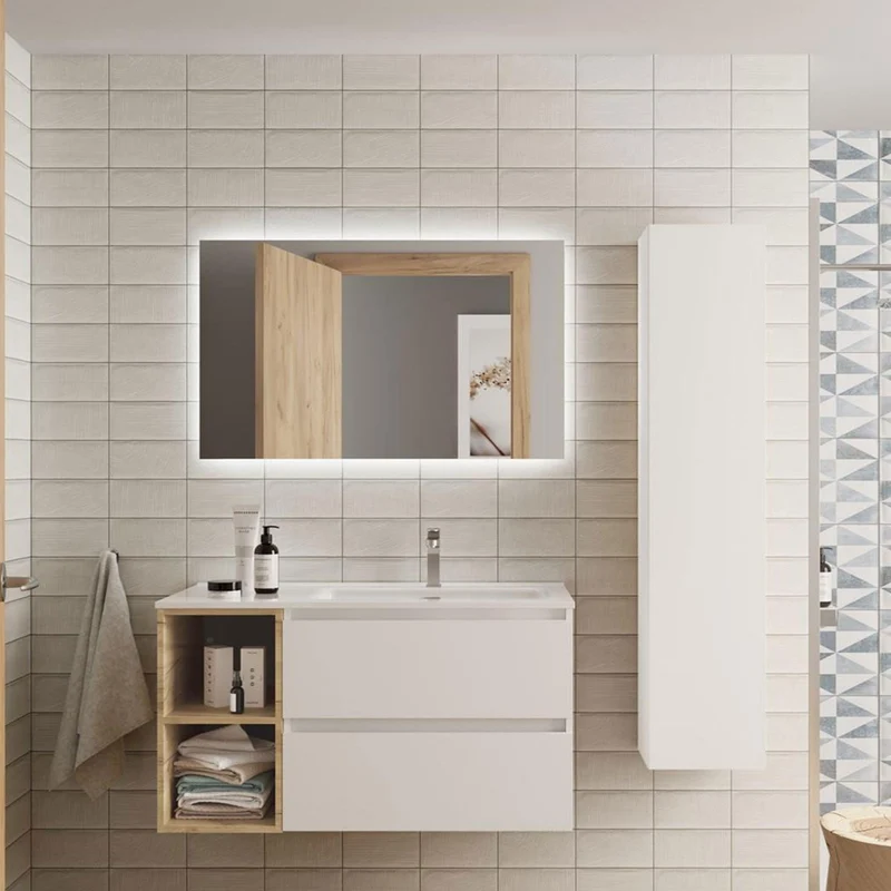 Mueble de Baño BEQUIA de Salgar | 2 Cajones y 2 Huecos + Lavabo Constanza | 90 y 100 cm