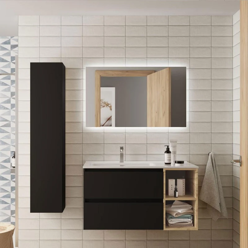 Mueble de Baño BEQUIA de Salgar | 2 Cajones y 2 Huecos + Lavabo Constanza | 90 y 100 cm