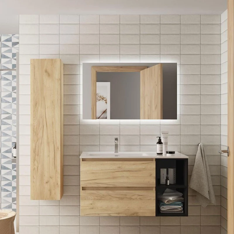 Mueble de Baño BEQUIA de Salgar | 2 Cajones y 2 Huecos + Lavabo Constanza | 90 y 100 cm