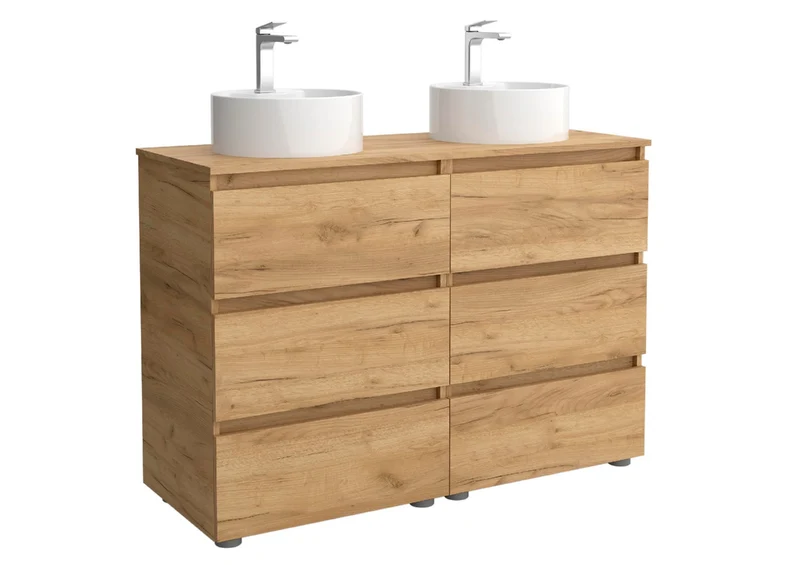 Mueble de Baño de 3 Cajones BEQUIA de Salgar con Lavabo Sobre Encimera Lisboa